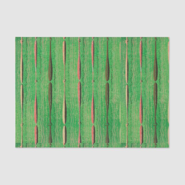 GREEN TISSUE PAPER JAPANESE WOODBLOCK PATTERN (Front)