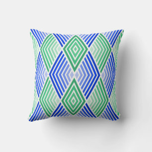 Green to Blue Reversible Throw Pillow