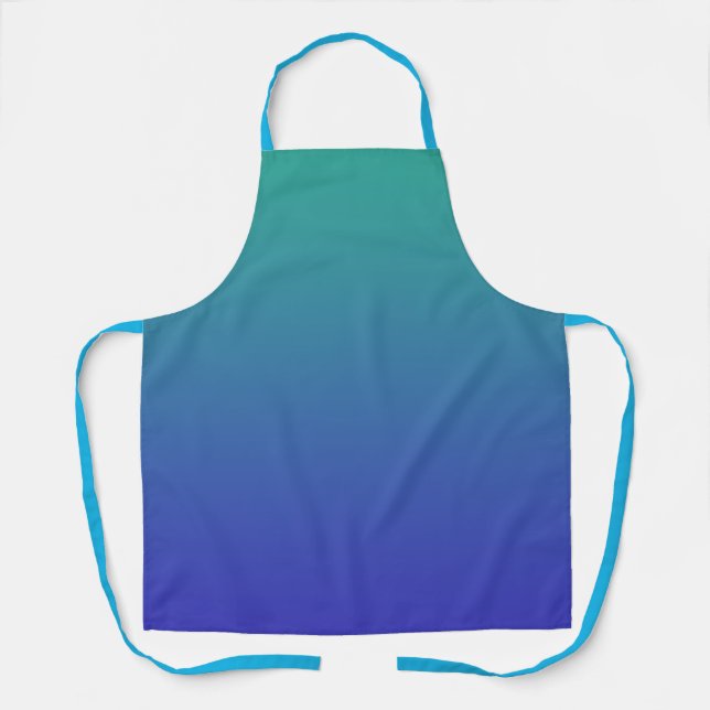 Green to Dark Blue Gradient Apron (Front)