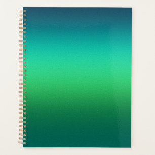 Green to Teal Gradient Spiral Notebook Modern Mini