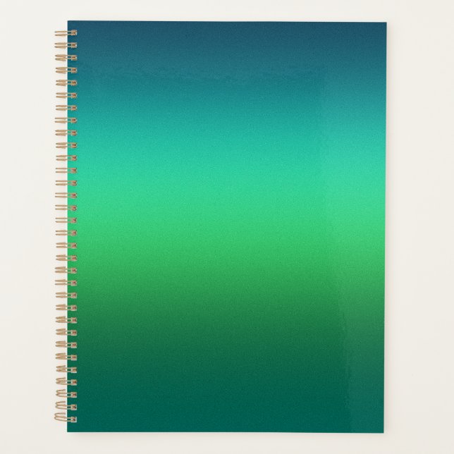 Green to Teal Gradient Spiral Notebook Modern Mini (Front)