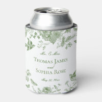 Green Toile De Jouy Vintage Floral Wedding Favors