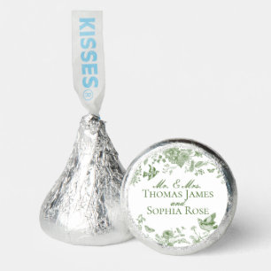 Green Toile De Jouy Vintage Floral Wedding Hershey®'s Kisses®