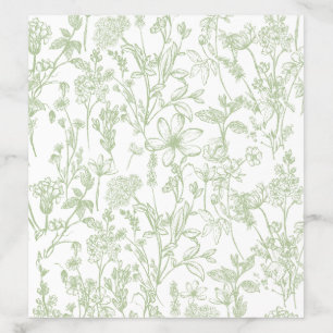 Green toile envelope liner, Green Chineroeise  Liner