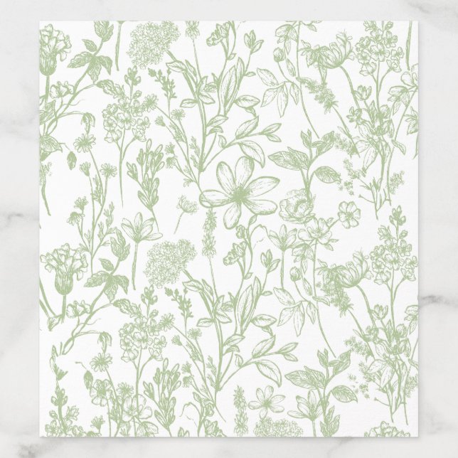 Green toile envelope liner, Green Chineroeise  Liner (Design)