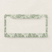 Green Toile Vintage Christmas Village Pattern (3)