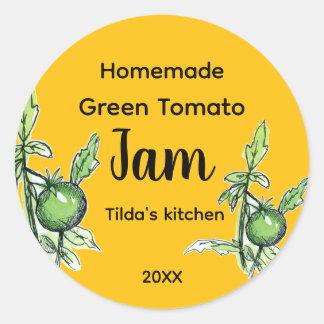 Green Tomato Jam Homemade Product Label 