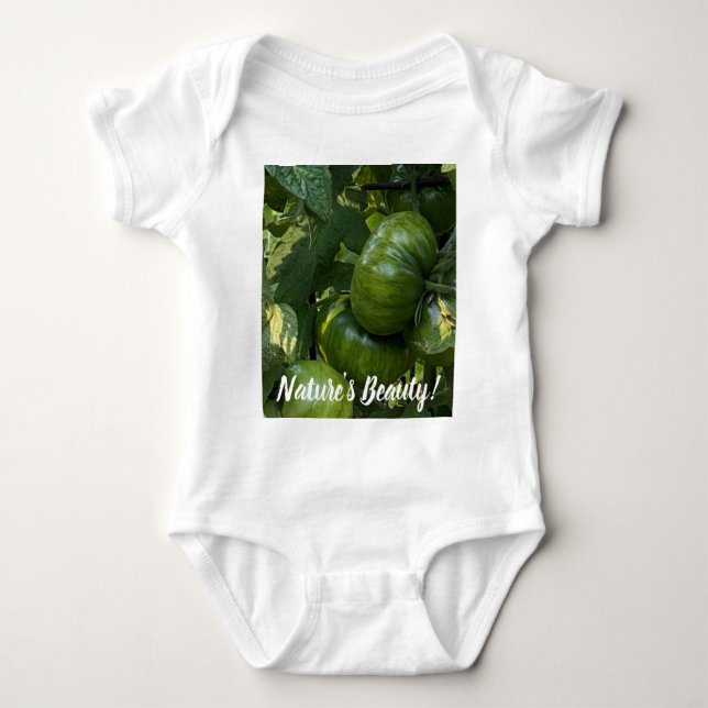 GREEN TOMATO VEGETABLE BABY ONE PIECE BABY BODYSUIT (Front)