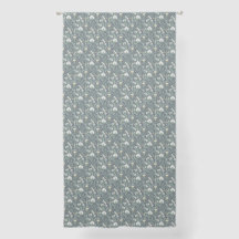 Green tone Art Nouveau Print Curtains