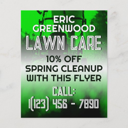 Green tone lawn care inspired modern flyer