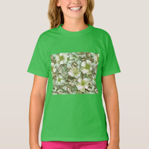 Green tones, Floral Pattern T-Shirt