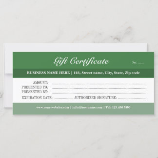 Green Tones Gift Certificate
