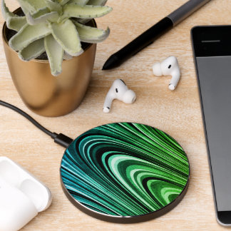 Green Tones Modern Art Wireless Charger