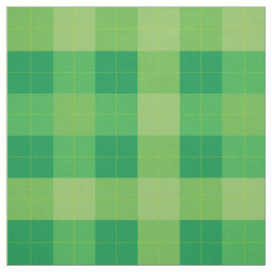 Green Tones Plaid Geometric Pattern Fabric