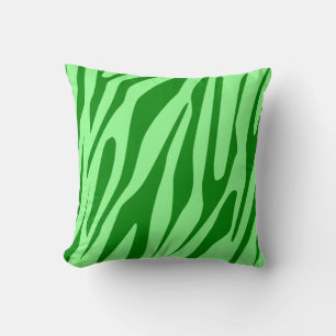 Green Tones Tiger Seamless Pattern Throw Pillow