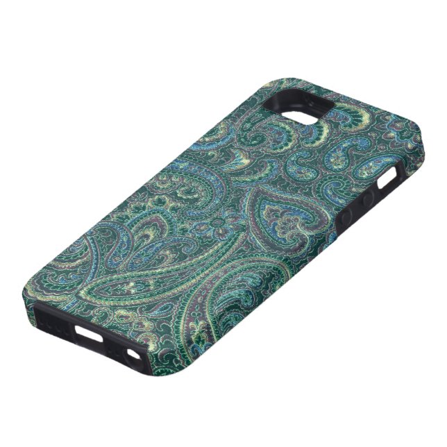 Green Tones Vintage Ornate Paisley Pattern Case-Mate iPhone Case (Bottom)