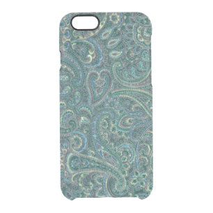 Green Tones Vintage Ornate Paisley Pattern Clear iPhone 6/6S Case