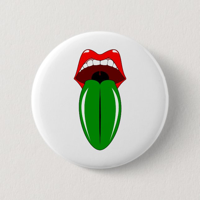 Green Tongue Button (Front)