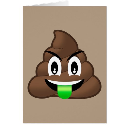 Green Tongue Crazy Poop Emoji (Front)