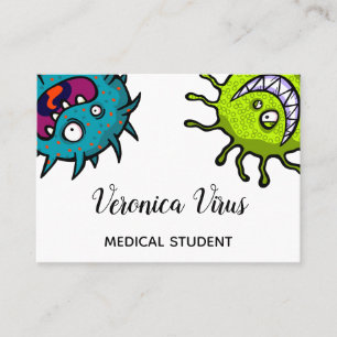 Green Toothy Bacteria Allergy Bugs Business Card