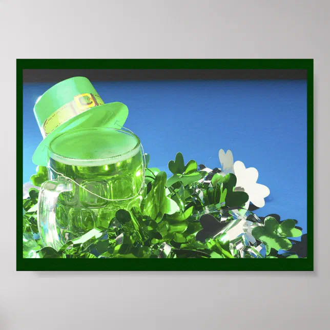 Green Top Hat & Green Beer - Poster | Zazzle