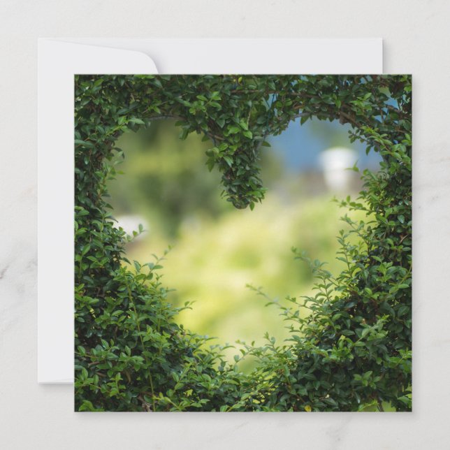 Green Topiary Heart Card (Front)