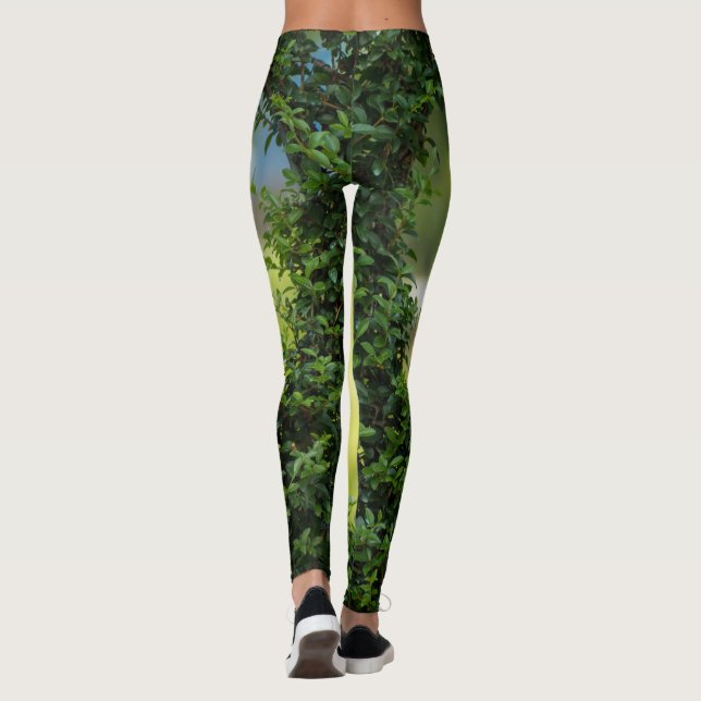 Green Topiary Heart Leggings (Back)