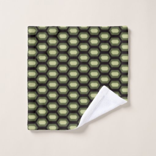 Green tortoise & tortoise skin pattern on white bath towel set | Zazzle