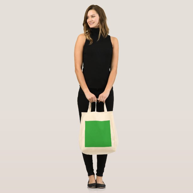 Green Tote Bag Minimalist Canvas Grocery Bag (Front (Model))