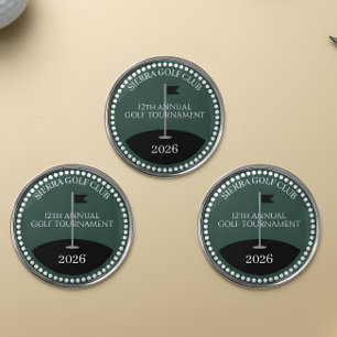 Green Tournament Golf Club Name Ball Marker