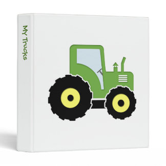 Green toy tractor 3 ring binder
