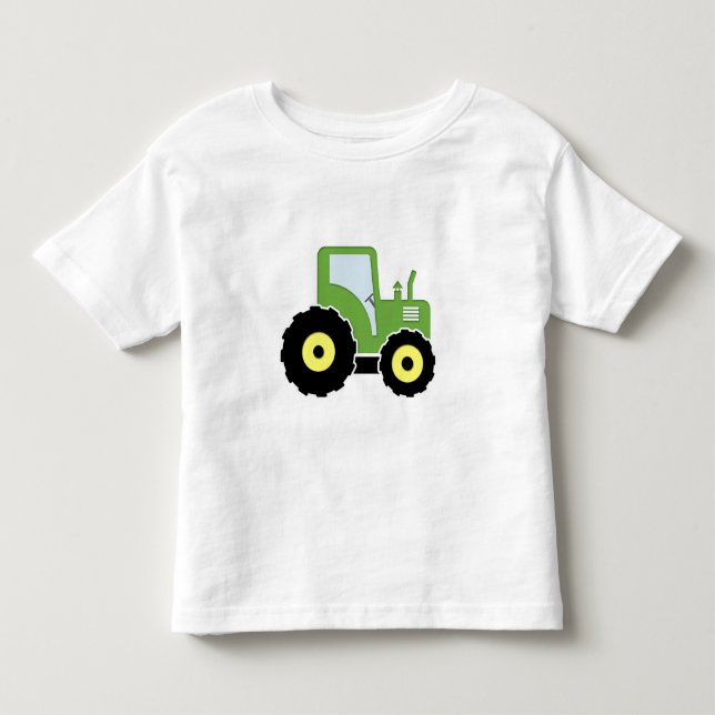 Green toy tractor toddler t-shirt (Front)