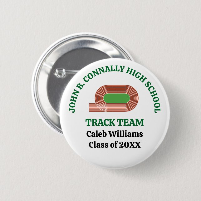 Green Track Team Customized Runner Button (Front & Back)