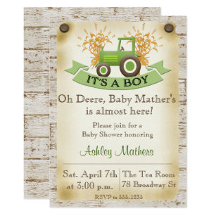 john deere baby shower invitations