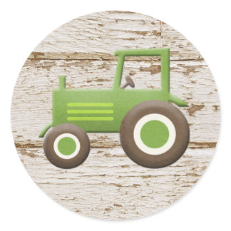 Green Tractor Baby Boy Sticker