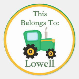 Green Tractor Back to School Stickers