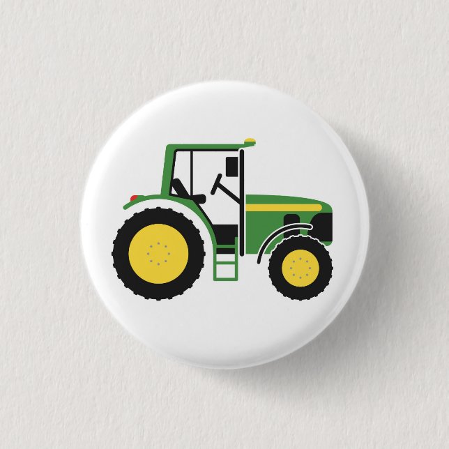Green Tractor Badge Button (Front)