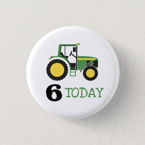 Green Tractor Birthday Age Badge Button