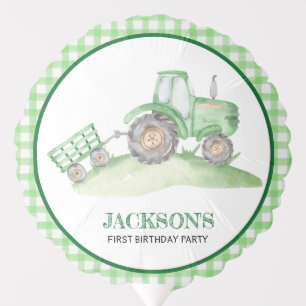 Green Tractor Birthday - Farm party Balloon