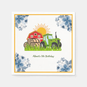 Green Tractor   Birthday Party decor Napkins