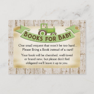 Green Tractor Books for Baby Card