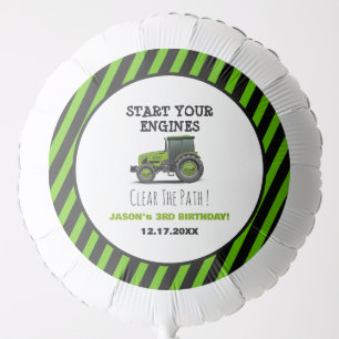 Green Tractor Boys Farm Birthday Party Balloon