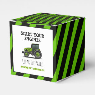Green Tractor Boys Farm Birthday Party Favor Boxes