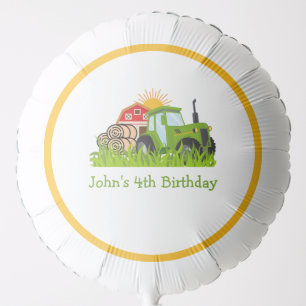 Green Tractor   Boys Themed Birthday Party Balloon