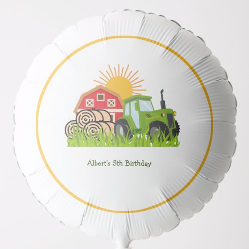 Green Tractor  Boys Themed Birthday Party Wham_O  Balloon