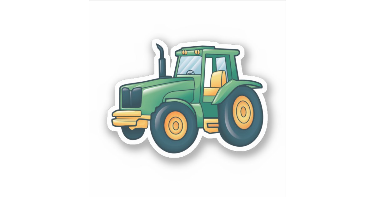 Green Tractor Cartoon Sticker | Zazzle Green Tractor Cartoon Sticker | Zazzle