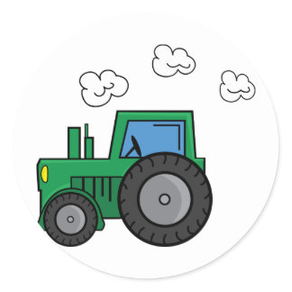 Green Tractor Classic Round Sticker