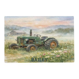 Green Tractor Custom Placemat 