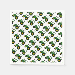 Green Tractor Design Paper Napkins