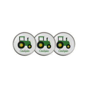 Green Tractor Design Personalised Golf Ball Marker